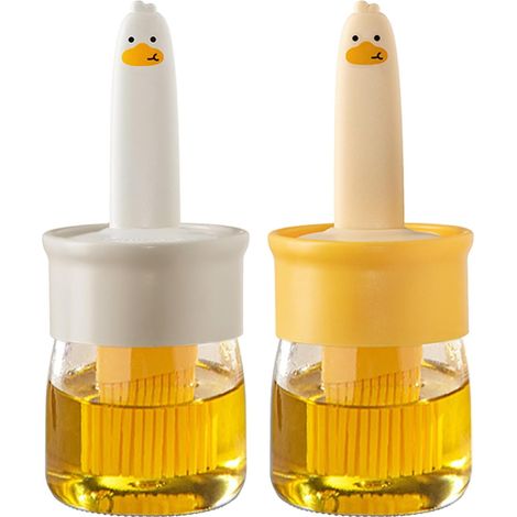 Pennelli in silicone, confezione da 2, pennelli da forno, pennelli per bottiglie d'olio, pennelli da cucina, pennelli per barbecue, pennelli per cucinare, utilizzabili per friggere uova o spalmare sal
