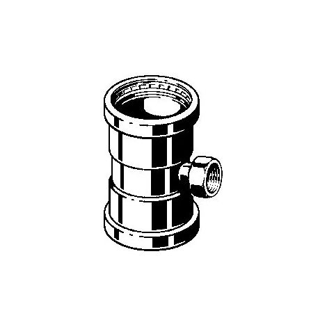 Raccord en T avec SC TemponoxXL 1717.2XL en acier inoxydable, dimensions : 108,0 mm x Rp3/4 x 108,0 mm (1/2)