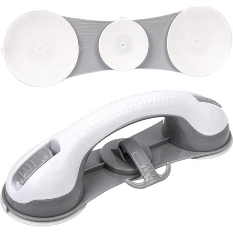 Set of 2 grab bars for disabled people with 3 suction cups - Safety handles for disabled people in bathrooms, showers and bathtubs - AquaForge (1/5)