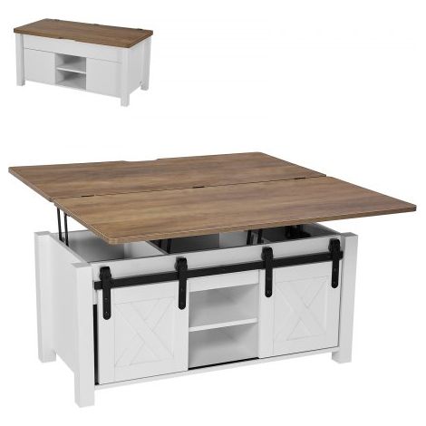 Table basse à plateau relevable rectangulaire 1000 x 500 x 485 mm (1/5)