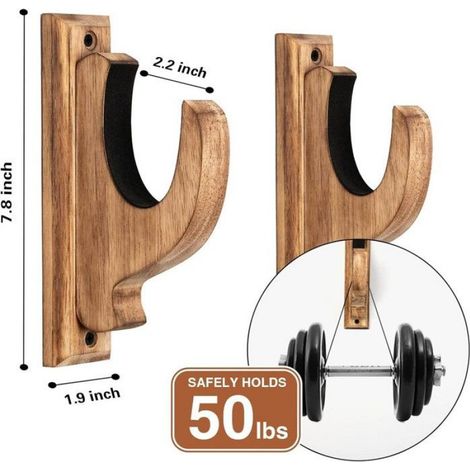 Étagères Murales - Bois Naturel - Pour Salle De Séjour Cuisine Bureau - Lot De 2 (1/5)