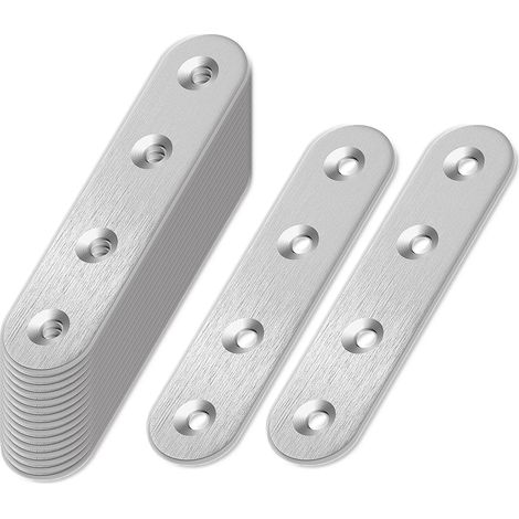 20 x Perforated Plates, Stainless Steel Flat Connectors, Wood Metal Connector (77 x 16 x 2 mm), Connecting Sheet, Perforated Sheet, Flat Iron, Perforated (1/5)