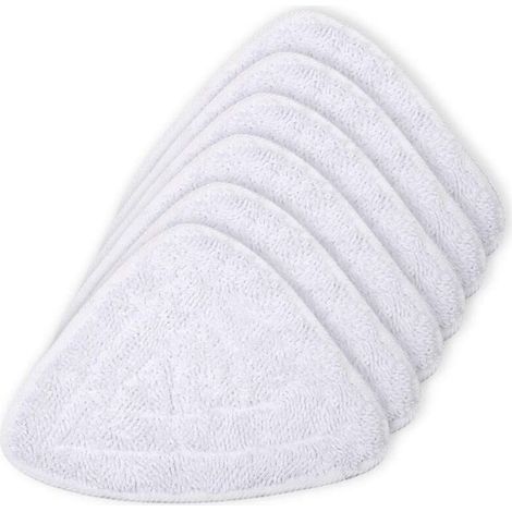 Lot de 6 Chiffons de Rechange pour Vileda Nettoyeur Vapeur Hot Spray-blanc (1/4)