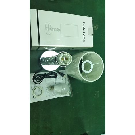 Lampe de chevet cristal avec abat-jour en tissu, lampe de table tactile dimmable 3 niveaux, ports USB C+A charge rapide, ampoule LED incluse (1/2)