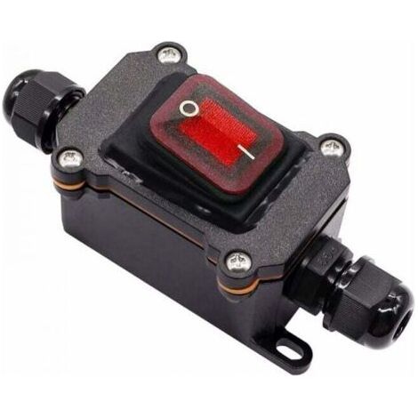Interrupteur à bascule étanche IP65, 220 V CA, DPST, 4 bornes avec LED rouge, double entrée et sortie, H-K062-KCD4-201N-RW-220V-LS (1/3)