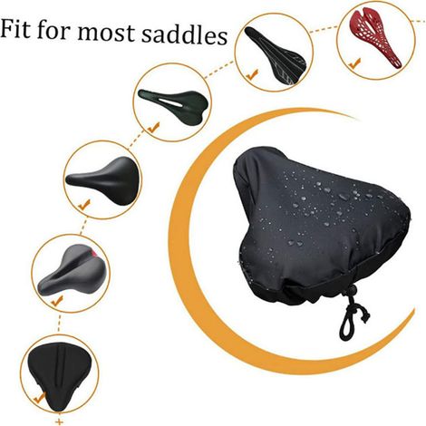 LAN bleu marine2427 Housse de selle de vélo, coussin de selle de vélo d'extérieur, housse de protection anti-poussière et anti-pluie avec cordon de serrage (1/5)