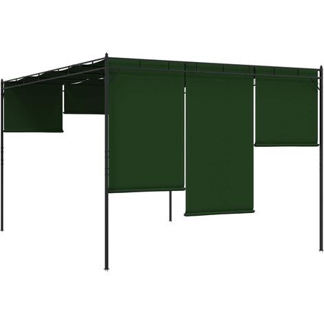 vidaXL Gazebo 4 x 3 x 2.3 m Green Polyester and Steel