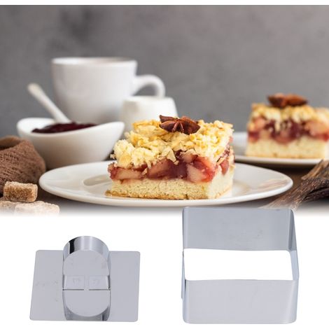 Moule à Cake en Acier Inoxydable, Anneau pour Mousse et Desserts, Cutter pour Salades et Pâtisseries, Format Carré 4x8cm