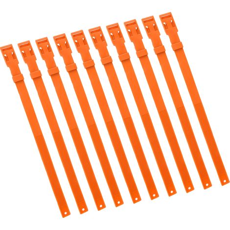 Lot de 10 colliers pour chèvres, en polyuréthane (PU) de 58 cm (23 pouces), réglables, pour animaux de ferme (vaches, chevaux, moutons), couleur orange. (1/5)