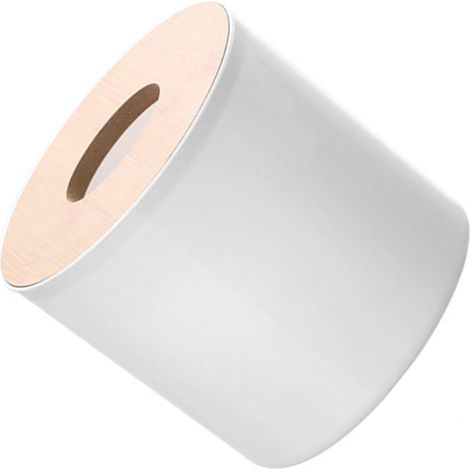 Dispenser di carta moderno, innovativo e rotondo, di grande capacità e dal design essenziale, ideale per il bagno e il soggiorno. Realizzato in pannello composito di PP bianco. Peso: circa 150 g/5,3 o (1/4)