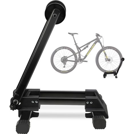 SWANEW Cavalletto da terra in acciaio al carbonio per biciclette da 20“ a 29” Compact Black (1/5)
