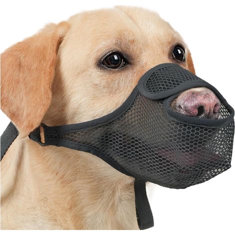 Maulkorb für Hunde – Bissfest, verstellbar, hält sicher  Maulkorb-Mundschutz für Leckschutztiere  Weiches Netzgewebe für Erwachsene, Tierliebhaber, Familien und Haustiere (1/5)