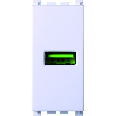 ETTROIT USB-Buchse 5V 2,1A 1 USB-A-Steckplatz Farbe WEISS Kompatibel Vimar Arke VA2401B