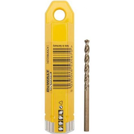 DeWalt DT4919 broca para metal HSS-Co, 2,5 x 57 x 30 mm, 10 piezas, ideal para perforaciones de alta precisión en metales, gran durabilidad, diseño optimizado. (1/2)