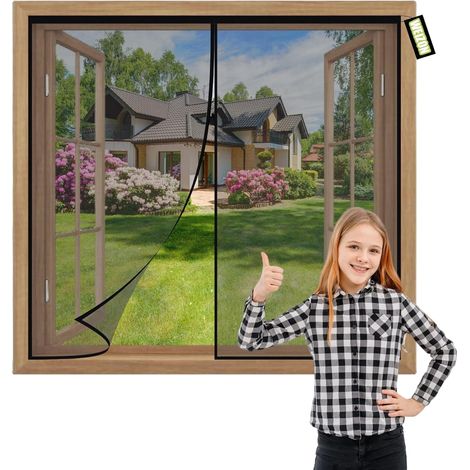 Moustiquaire MagnéTique Porte FenêTre Noir 50x80cm Moustiquaire Aimantee Fermeture Automatique Antimoustique sans Perçage pour Fenêtre/Portes/Patio/Couloirs (1/5)