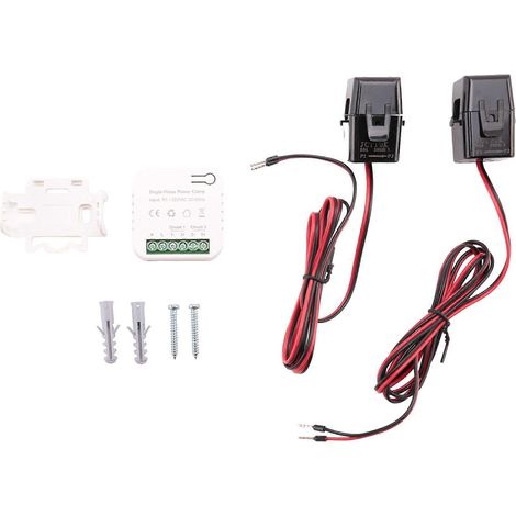 Tuya Smart Life WiFi 80A Energiezähler mit Stromzange, Stromverbrauchserfassung (kWh), Stromstatistik, 2 Stromwandlern (1/5)