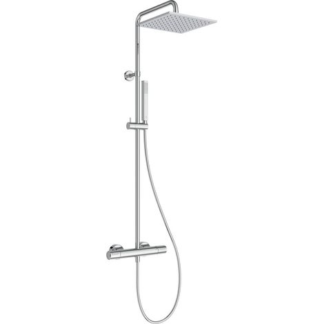 Colonne bain-douche, Pommeau de douche à économie d'eau (12 l/min) avec protection anti-brûlure et fonction thermostat – Chrome (315x505.5x1117 mm) (1/5)