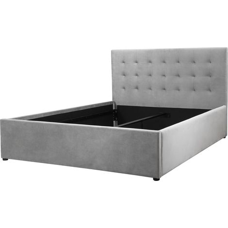 HamarLit en velours gris clair 140x200 (1/5)