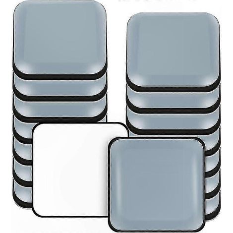 Protège-meubles adhésifs, lot de 16 patins PTFE carrés 25x25mm pour sols lisses et moquettes, glisse facile. (1/5)