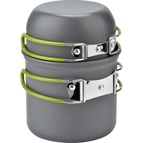 Ensemble de casseroles, poêles et bols de cuisine en aluminium pour pique-nique, camping et randonnée. (1/5)
