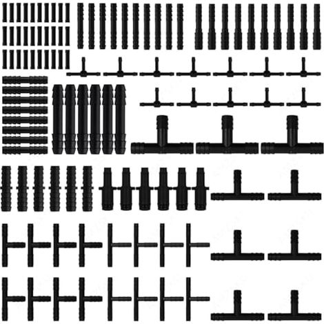 Ensemble de connecteurs de tuyau de 113 pièces - 12 tailles de pièce droite et réducteur - pour tuyau de système de lave-glace, tuyaux d'arrosage et système d'irrigation
