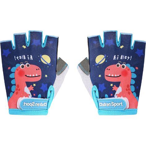 Gants demi-doigts pour enfants, gants de vélo sans doigts respirants (1/5)