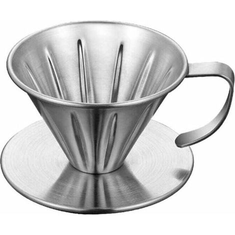 Kaffeefilterhalter aus Edelstahl, wiederverwendbarer Kaffeefilter-Tropfer, wiederverwendbarer Kaffeefilter, V60-Tropfkaffeekörbe (1/4)