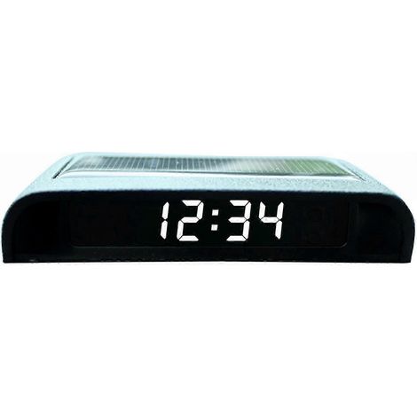 Montre de tableau de bord voiture à énergie solaire avec aiguilles luminescentes, horloge de véhicule rechargeable sans fil, idéale pour conduite nocturne, précise et pratique. (1/5)