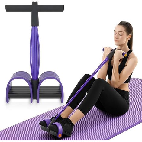 Fitness-Elastik-Pedal-Spannseil, 6-Rohr-Multifunktions-Widerstandsband, Sit-up-Bodybuilding-Expander für Arme, Bauch, Pilates, Yoga, Gymnastik (1/5)