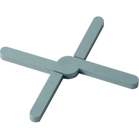Dessous de plat pliable antidérapant, pliable, en forme de croix, en TPR résistant à la chaleur, pour casseroles et poêles chaudes, gris et vert. (1/5)