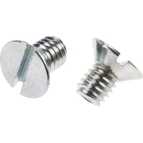 Vis à métaux RS PRO M4 à tête Fraisée fendue en Acier, 6mm ( Prix pour Sachet de 100 )
