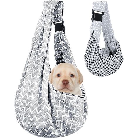 (Gris ondulé) Sac Transport Chien,Sac de Transport pour Chien Pliable,réglable,Haute capacité, Une épaule, bandoulière, Portable pour Une Utilisation en extérieur pour Petits Chats et Chiens