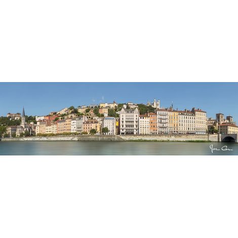 Tableau sur toile skyline Lyon 30x97 cm - Impression sur Toile Murale Décorative - Image imprimée en HD sur Toile - Toile sur Châssis en Bois FSC - Fabriqué en France (1/4)