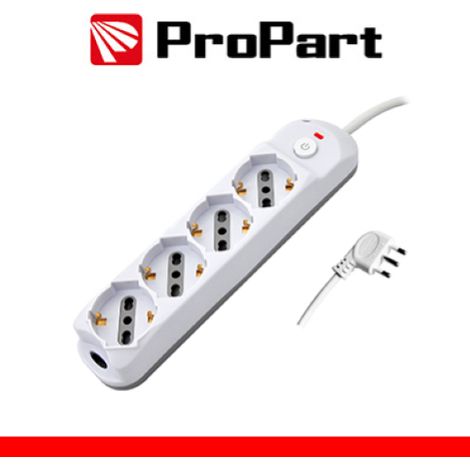 Multipresa 4pos bipasso/schuko + interrutt nuovo modello spina 16A