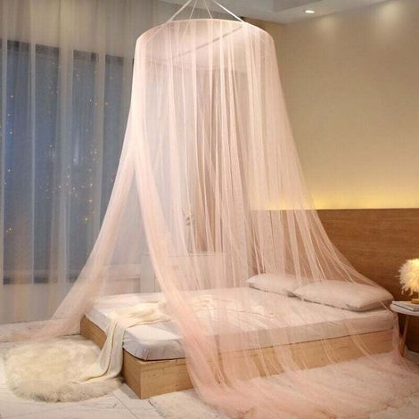 Moustiquaire De Lit Universel Blanc 0.6 x 2.8 x 11 m Dôme Maille Installation Facile Hanging Lit Canopy Fabrication Pour Unique À King Size Lits Hamacs Lits