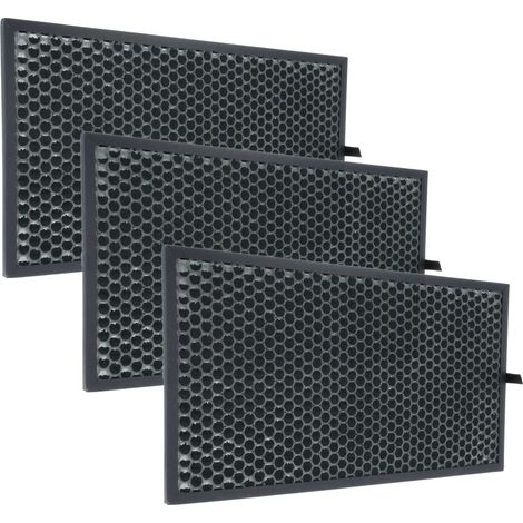 vhbw 3x Aktivkohlefilter Ersatz für Sharp FZ-D60DFE für Luftreiniger - Luftfilter Schwarz