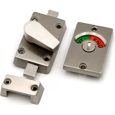 Serrure d'indicateur de salle de bains, accessoires de toilettes publiques, serrure d'indicateur sans personne, serrure de séparation de toilettes en alliage de zinc (1/4)