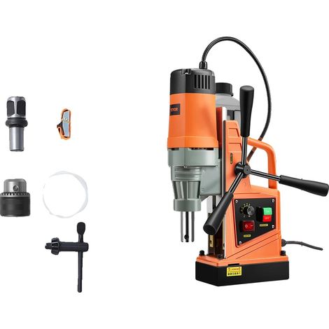 Trapano magnetico, motore da 1550 W, velocità regolabile da 0 a 500 giri/min, arancione/nero (1/2)