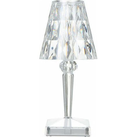 Diamant Kristall Tischlampe, Nachttischlampe Nachtlicht Atmosphäre Schlafzimmer, Temperatur/Helligkeit Regulierbar, Keine Batterie, USB Aufladung - Keine Batterie, USB-Typ