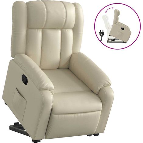 Maison Exclusive - Relaxsessel mit Aufstehhilfe Creme Kunstleder