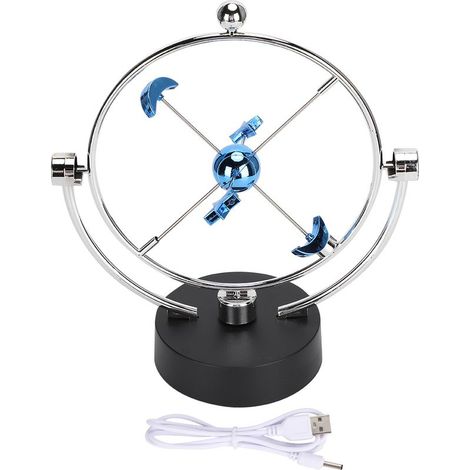 Tischskulptur eines Planetensystems mit Stern und Mond in ewiger Bewegung, farbenfroh, USB- oder batteriebetrieben, dekoratives Tischspielzeug (1/5)