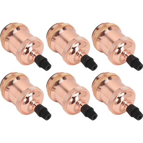 Lot de 6 douilles de rechange rétro décoratives pour lustre DIY, or rose 85-265V (1/5)