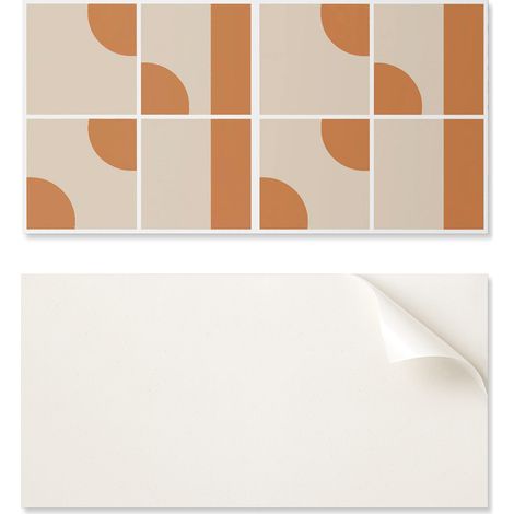 Panel de pared de vinilo autoadhesivo de 120x60 cm con formas geom茅tricas abstractas.