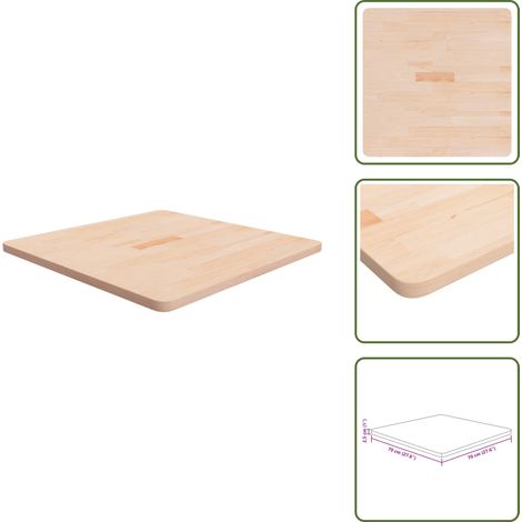 Tavolo da pranzo - vidaXL Piano Tavolo Quadrato 70x70x2,5 cm Massello Rovere Non Trattato - Tavolo da bar