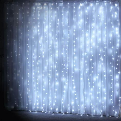 LED-Lichterkette mit 3 AA-Batterien - Kaltweiß - 1 m x 1 m - Ideal zum Dekorieren und für stimmungsvolles Ambiente bei Veranstaltungen.