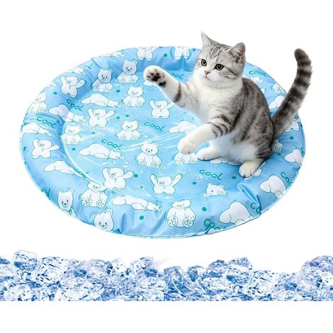 Tapis Rafraîchissant Pour Animaux Coussin Rond Doux Respirant Portable  Lit pour chat auto-refroidissant en gel d' Pour Temps Chaud Été Intérieur Extérieur Voiture (1/5)