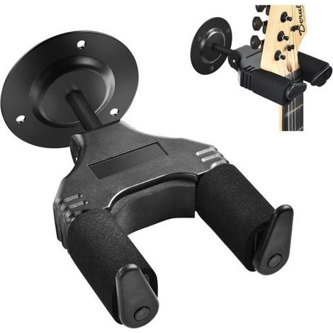 Support Mural Guitare Verrouillage Automatique, Porte Accroche Guitare Mural Antidérapant, Crochet de Guitare pour Guitare (1/5)