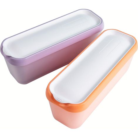 Ensemble de deux récipients à glace– 1,5Ascenseur-Double paroi étanche–Orange et violet (1/5)