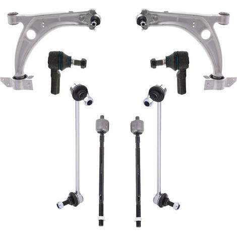 KIT BRACCIO OSCILLANTE 8 PEZZI COMPATIBILE CON VW SHARAN (7N1, 7N2) 2.0 TDI / Kit Sospensione Completo OE/OEM / Bracci Oscillanti + Testine Sterzo / Sostituzione Diretta OEM