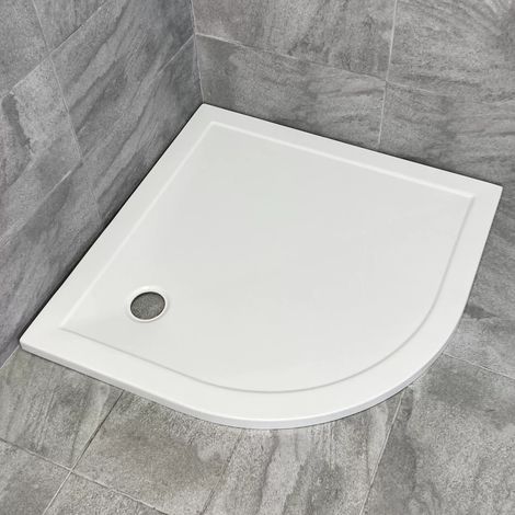 Surface Quadrant Shower Tray 1000mm White Low Profile Acrylic Ex-Bathstore, Without Waste